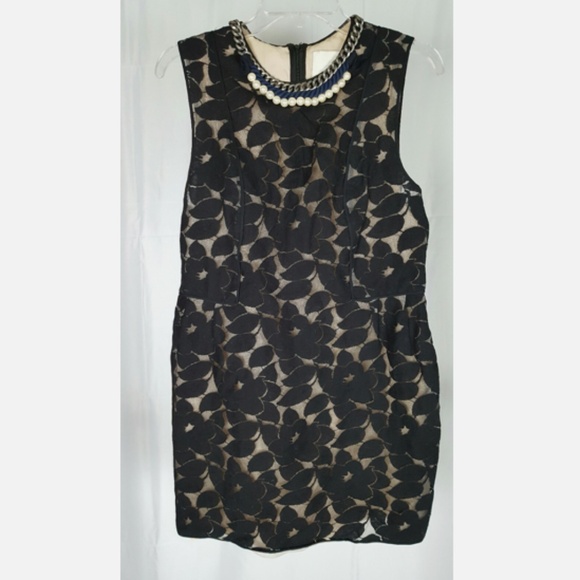 3.1 Phillip Lim Lace Overlay Pearl Neckline Mini Dress - size 10 - Picture 2 of 5